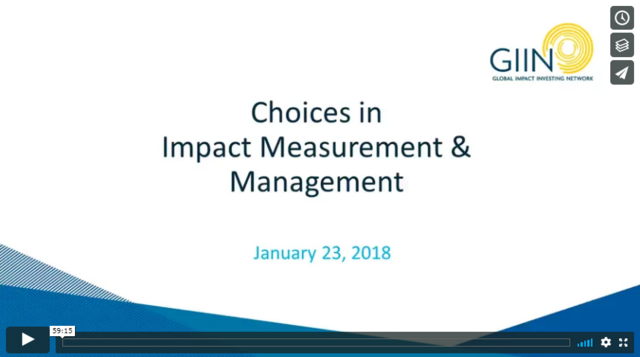 Key Choices in Impact Measurement and Management (IMM): Exploring Decisions Investors Face in Developing an IMM Practice