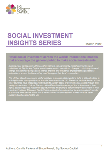International models that encourage the general public to make social investments