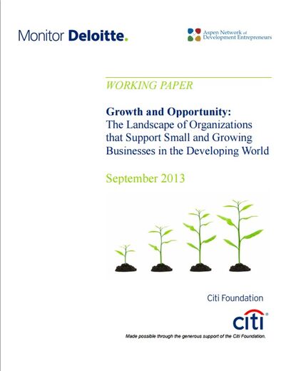 Growth and Opportunity: The Landscape of Organizations that Support Small and Growing Businesses in the Developing World