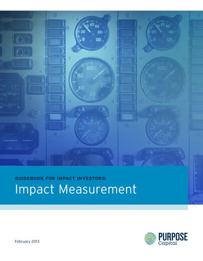 Guidebook for Impact Investors: Impact Measurement