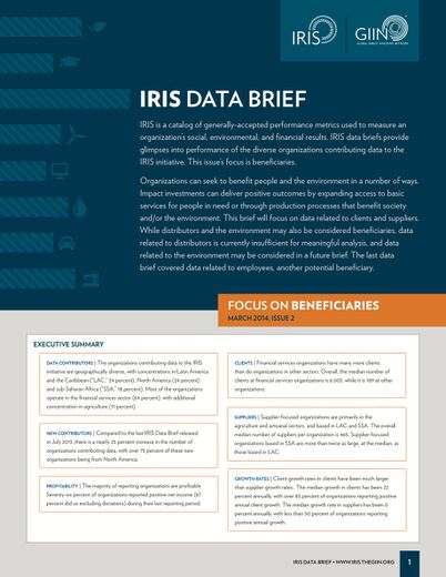 IRIS Data Brief: Focus on Beneficiaries