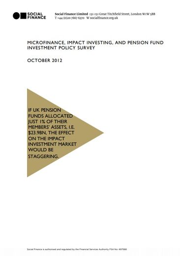 Microfinance, Impact Investing, and Pension Fund Investment Policy Survey
