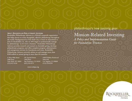 A Policy and Implementation Guide for Foundation