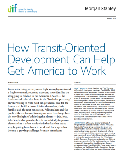 How Transit-Oriented Development Can Help Get America to Work