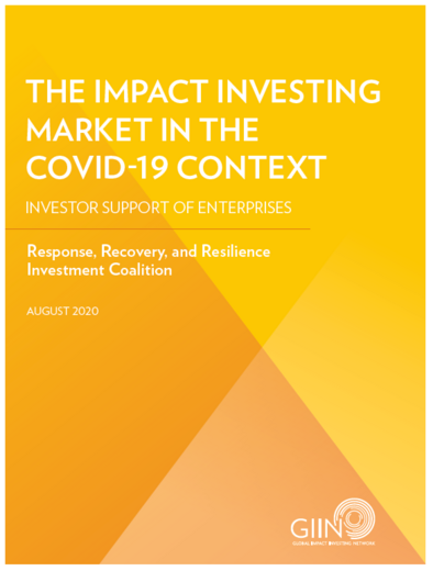 The Impact Investing Market in the COVID-19 Context: Investor Support of Enterprises