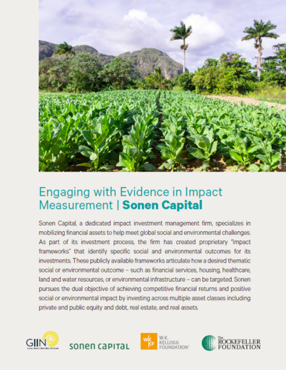 Engaging with Evidence in Impact Measurement | Sonen Capital Case Study
