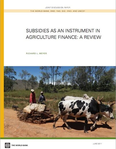 Subsidies as an Instrument in Agriculture Finance: A Review